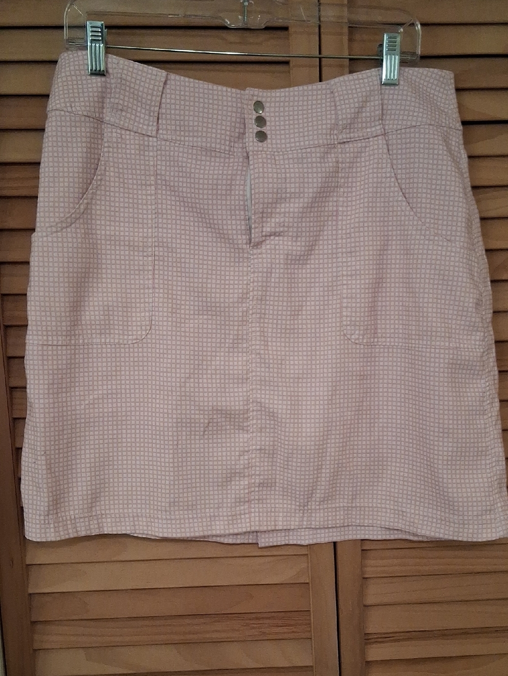 Jofit Light Pink And White Gingham Skort